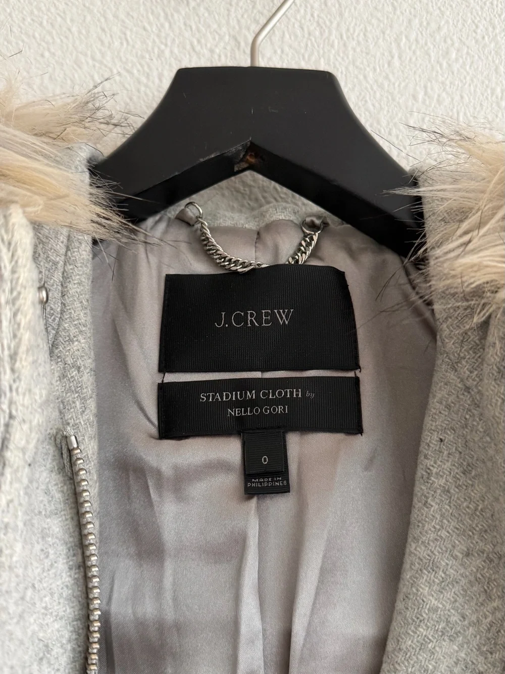 J. Crew Women's Chateau Stadium
Cloth Wool Felt Faux Vegan Fur
Hood Jacket Coat - Picture 6 of 10